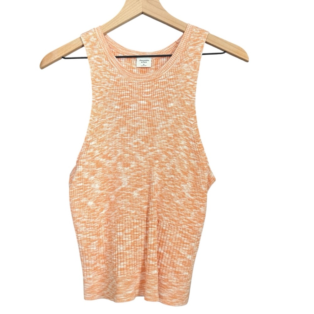 Abercrombie & Fitch Orange and White Marled Sweater Tank